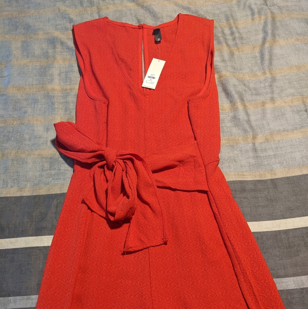 Francesca's Owen Jacquard Front Tie Jumpsuit; Med